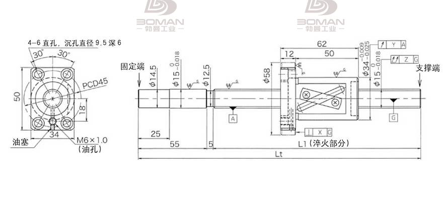 KURODA GG1520AS-BALR-1300A 黑田精工滚珠丝杆型号