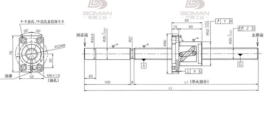 KURODA GG2510DS-BALR-1020A 黑田丝杆替换尺寸图解大全