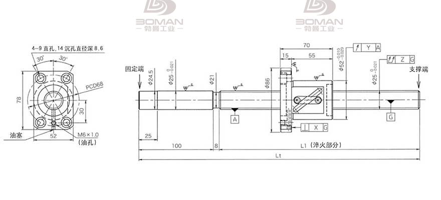 KURODA GG2520AS-BALR-1020A 黑田精工丝杆怎么安装图解