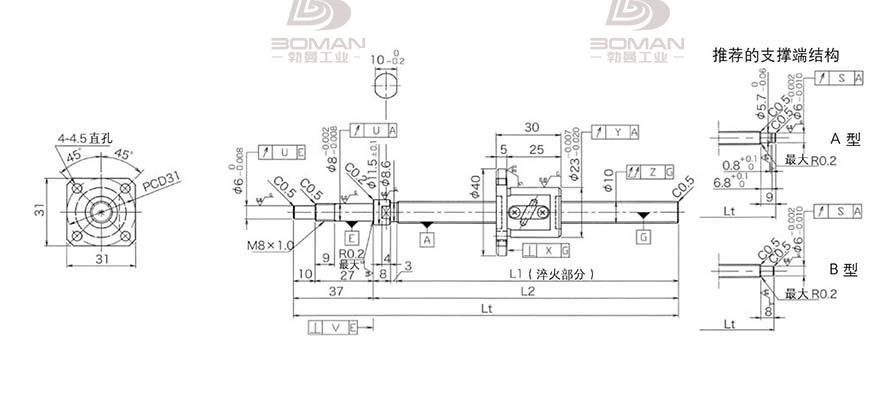 KURODA GP1002DS-EAFR-0210B-C3F 黑田研磨丝杆