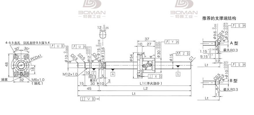 KURODA GP1502DS-BAPR-0300B-C3F 日本米思米黑田丝杆