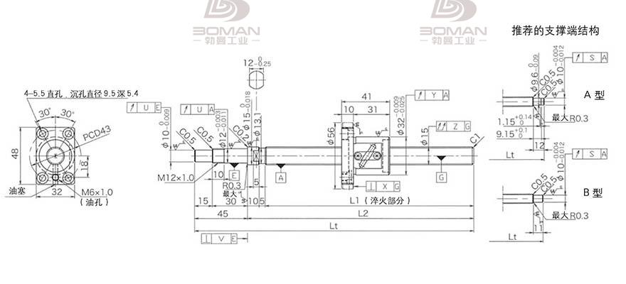 KURODA GP1504DS-BALR-0400B-C3S 黑田精工滚珠丝杠致动器se15