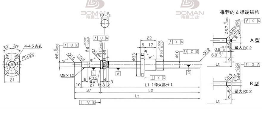 KURODA DP1002JS-HDNR-0220B-C3S 黑田丝杆替换尺寸视频讲解
