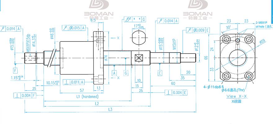 TBI XSVR02010B1DGC5-399-P1 滚珠丝杠规格型号对照表TBI