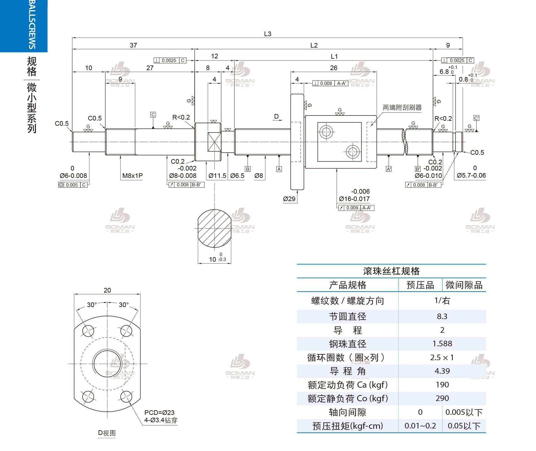 PMI FSM0802-C3-1R-0168 pmi滚珠丝杆产品手册