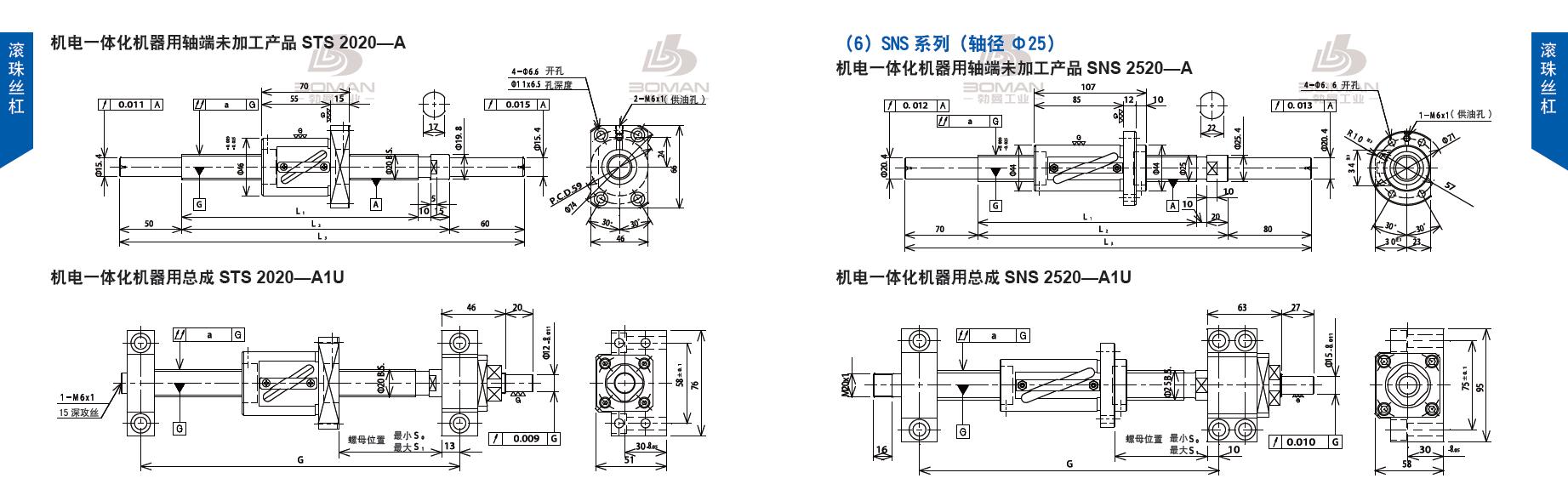 TSUBAKI STS2020-420C5-A1U tsubaki数控滚珠丝杆规格